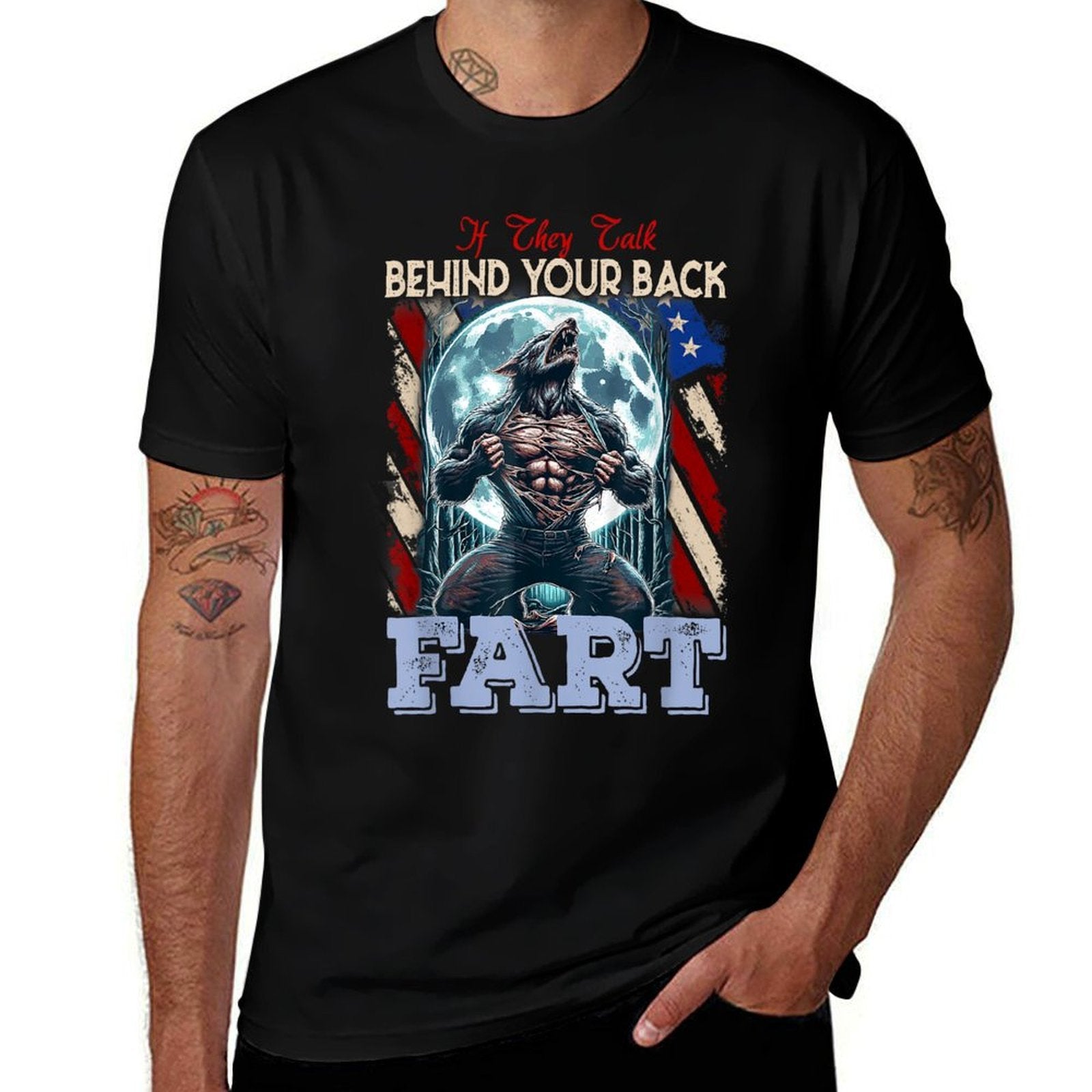 If They Talk Behind Your Back Fart Funny Alpha Wolf Meme Kid  Heathered Texture T-Shirt