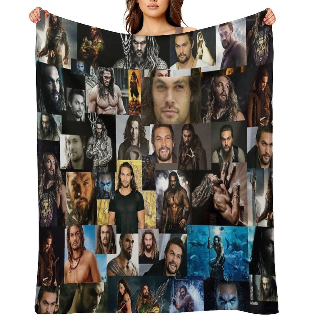 Jason Momoa Abstract Collage Compact Throw Blanket