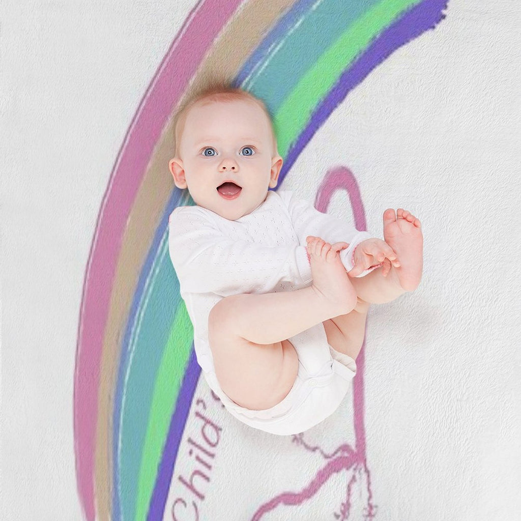 Child's Joy - Colorful Rainbow And Heart Easy Care Throw Blanket