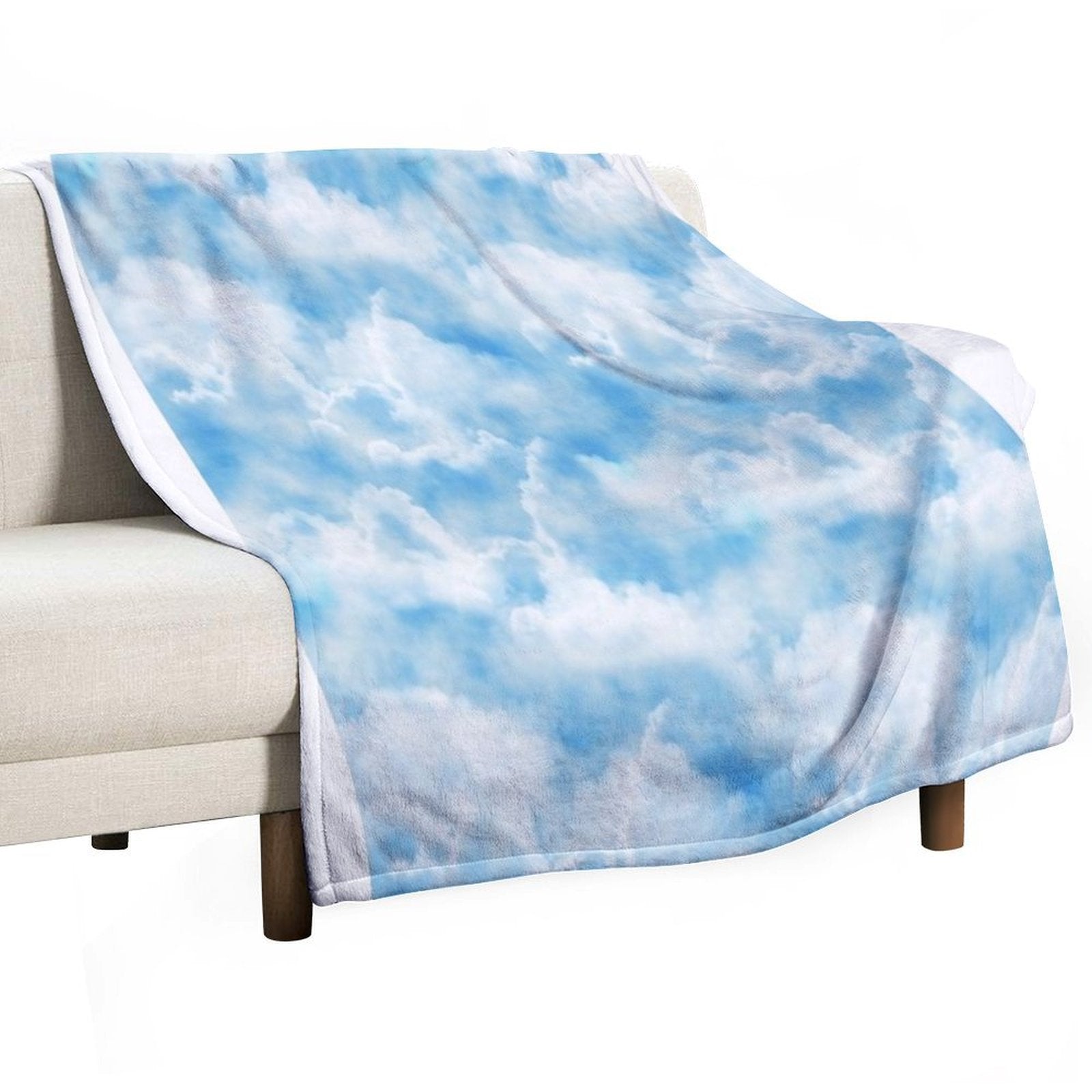 Clouds Print Shrink-resistant Throw Blanket