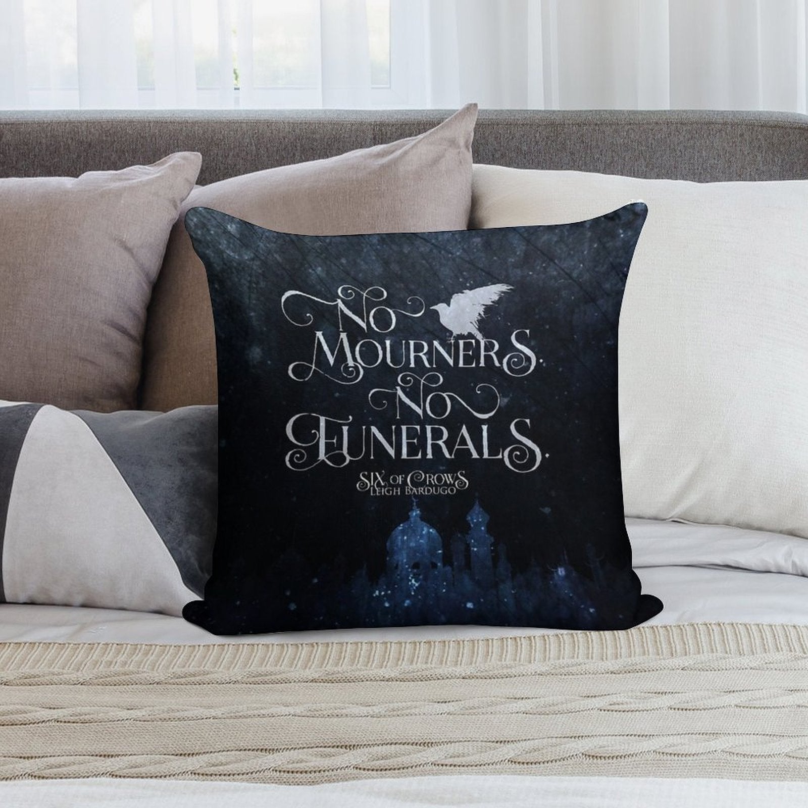 Six of Crows, No Mourners No Funerals, Kaz Brekker Soft Luxury Feel Throw Pillow