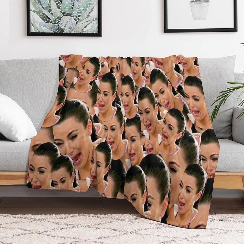 Crying Kim Kardashian Quick-dry Throw Blanket