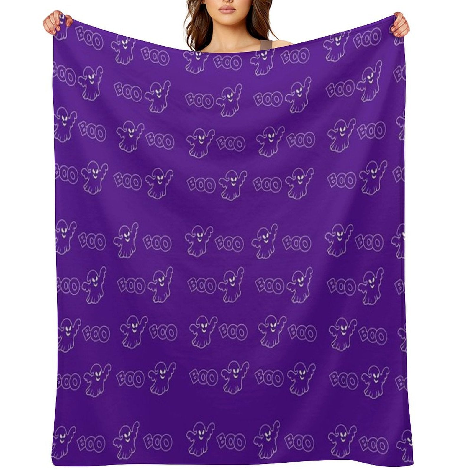 Boo Pattern Machine-washable Throw Blanket