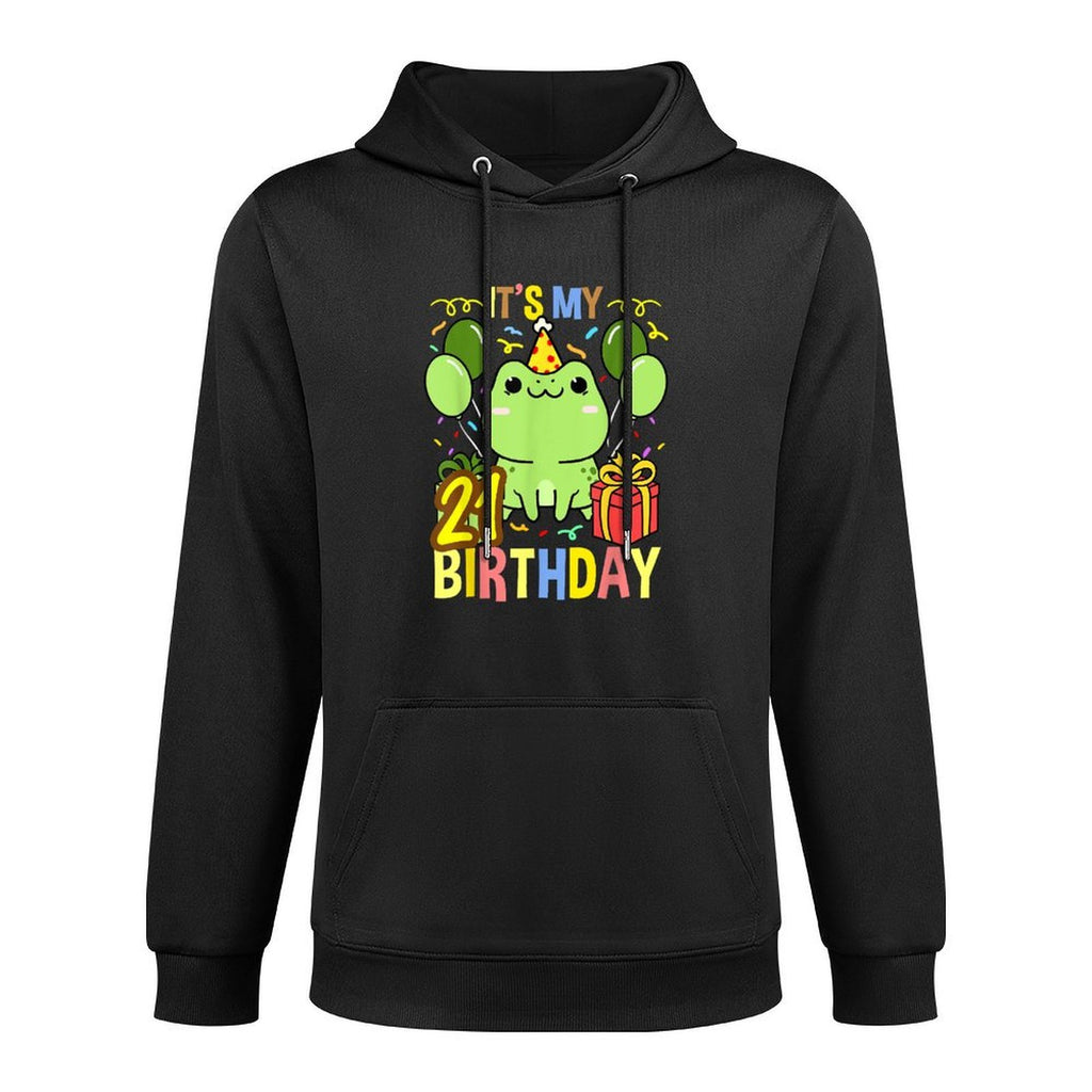 Its My 21st Birthday Frog Shape Retention Hoodie