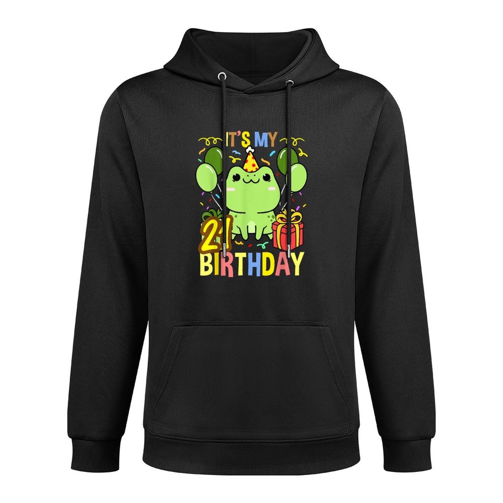Its My 21st Birthday Frog Shape Retention Hoodie