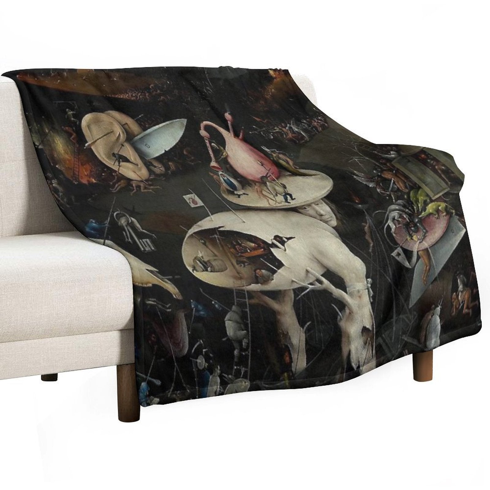 Hell, The Garden of Earthly Delights - Hieronymus Bosch Travel-friendly Throw Blanket