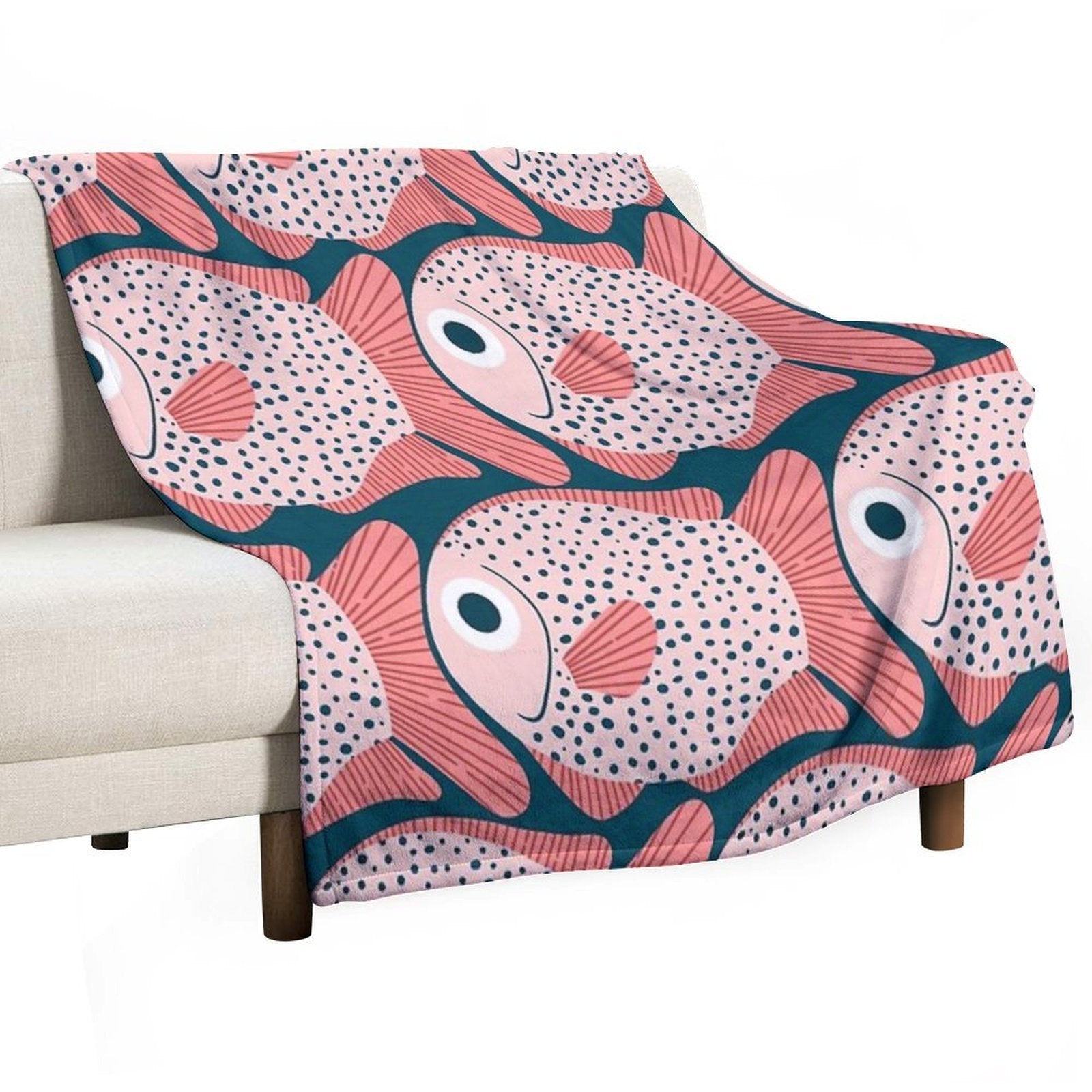 Fish Pattern All-season Throw Blanket