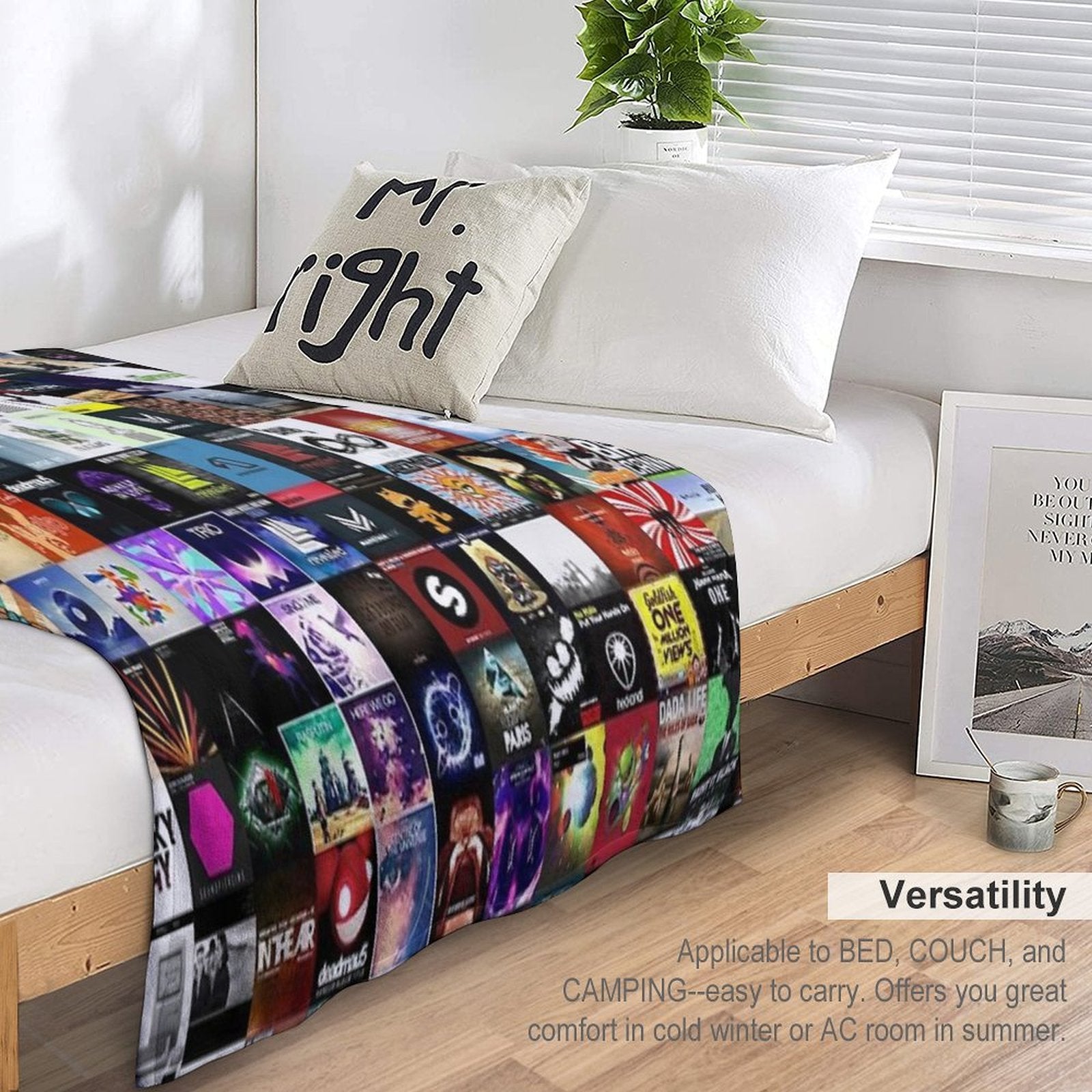 Music Collage Electronic Easy Care Throw Blanket