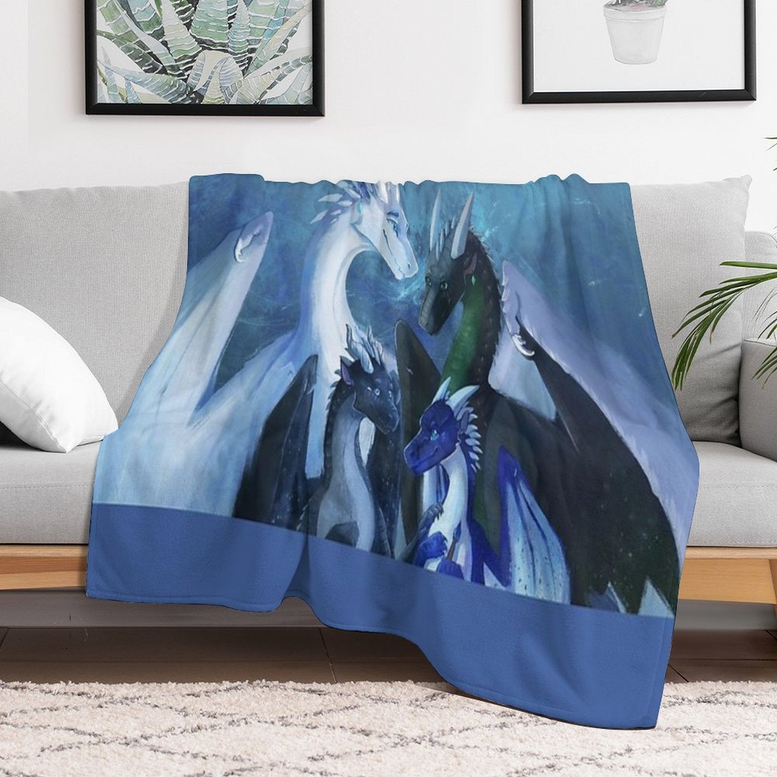 Arctic, Foeslayer, Whiteout, Darkstalker Family - Wings of Fire Versatility Throw Blanket