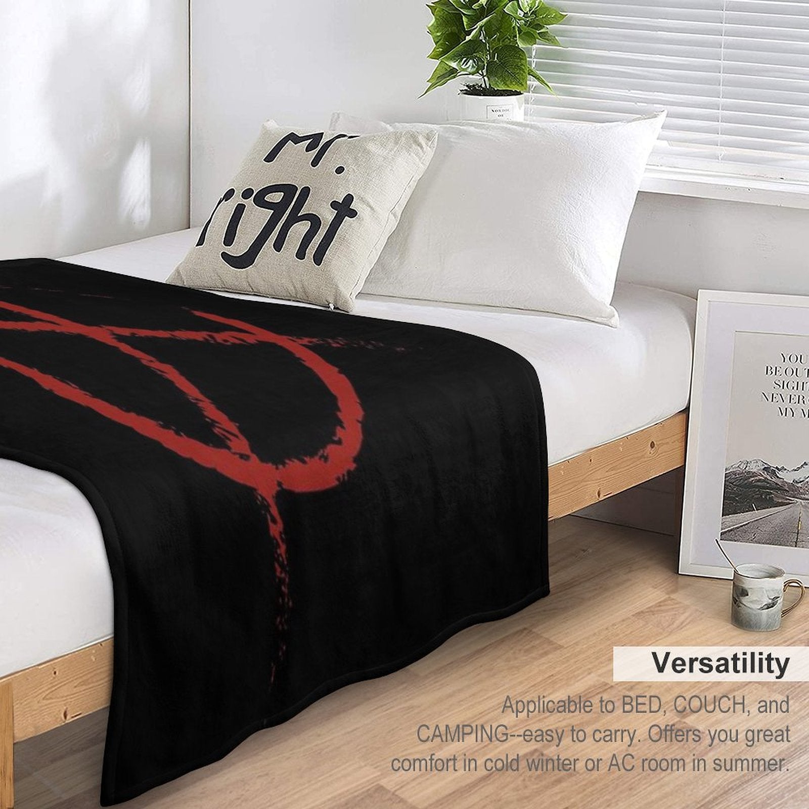 Slenderman Symbol Plush Throw Blanket