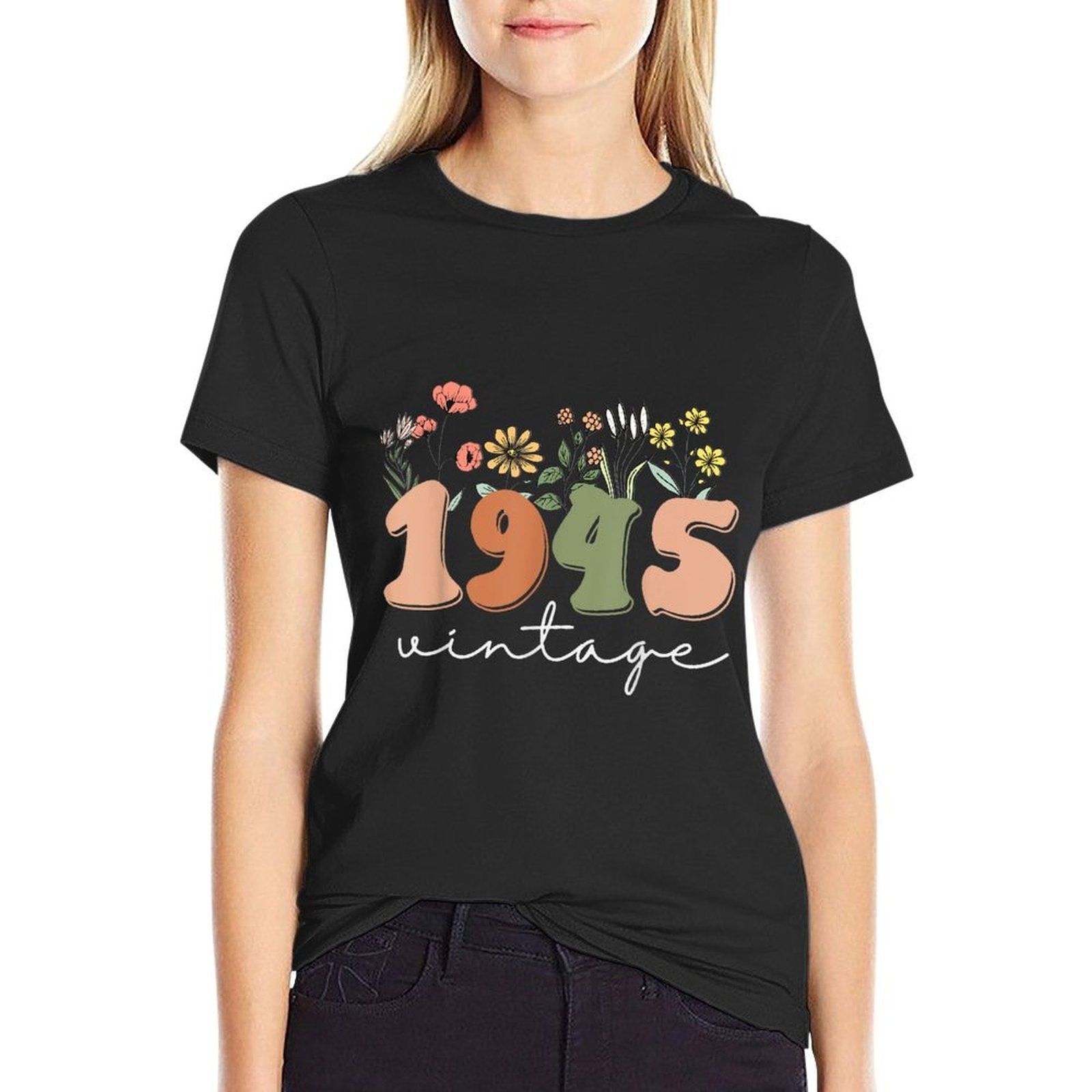 80 Years Old Vintage 1945 80th Birthday Wildflower Women  Breathable T-Shirt