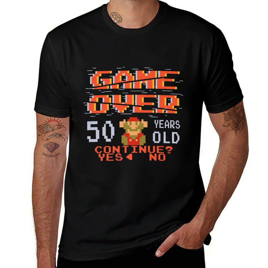 Super Mario Bros 50th Birthday Game Over Vintage NES Screen Premium  Easy-care T-Shirt