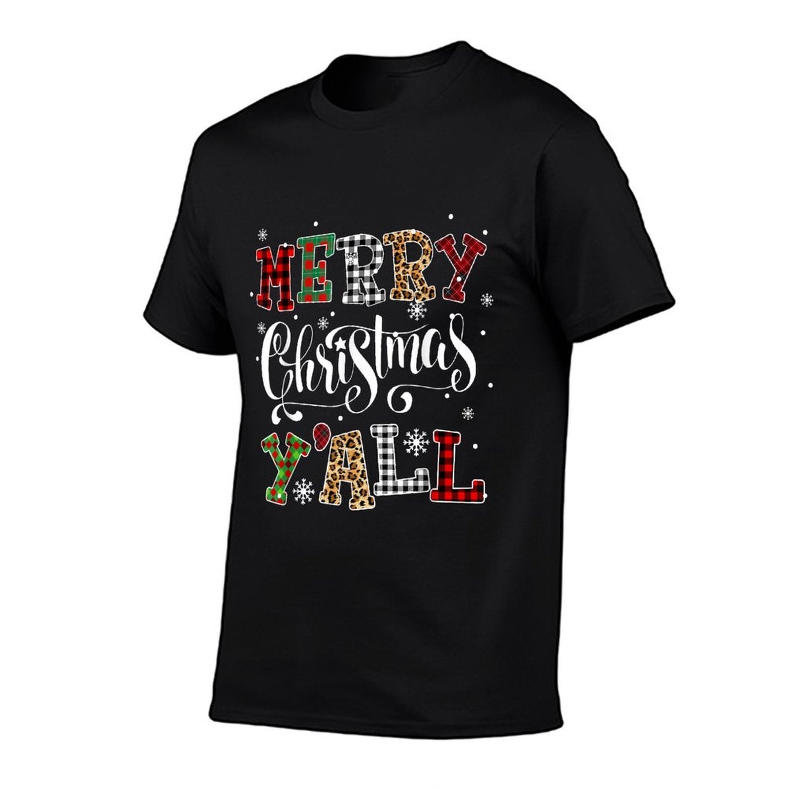 Merry Christmas Yall Leopard Buffalo Plaid Pajama Family  Classic T-Shirt