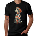 Womens  Girls Multicolored Cute Folk Art Poodle Lover  Soft T-Shirt