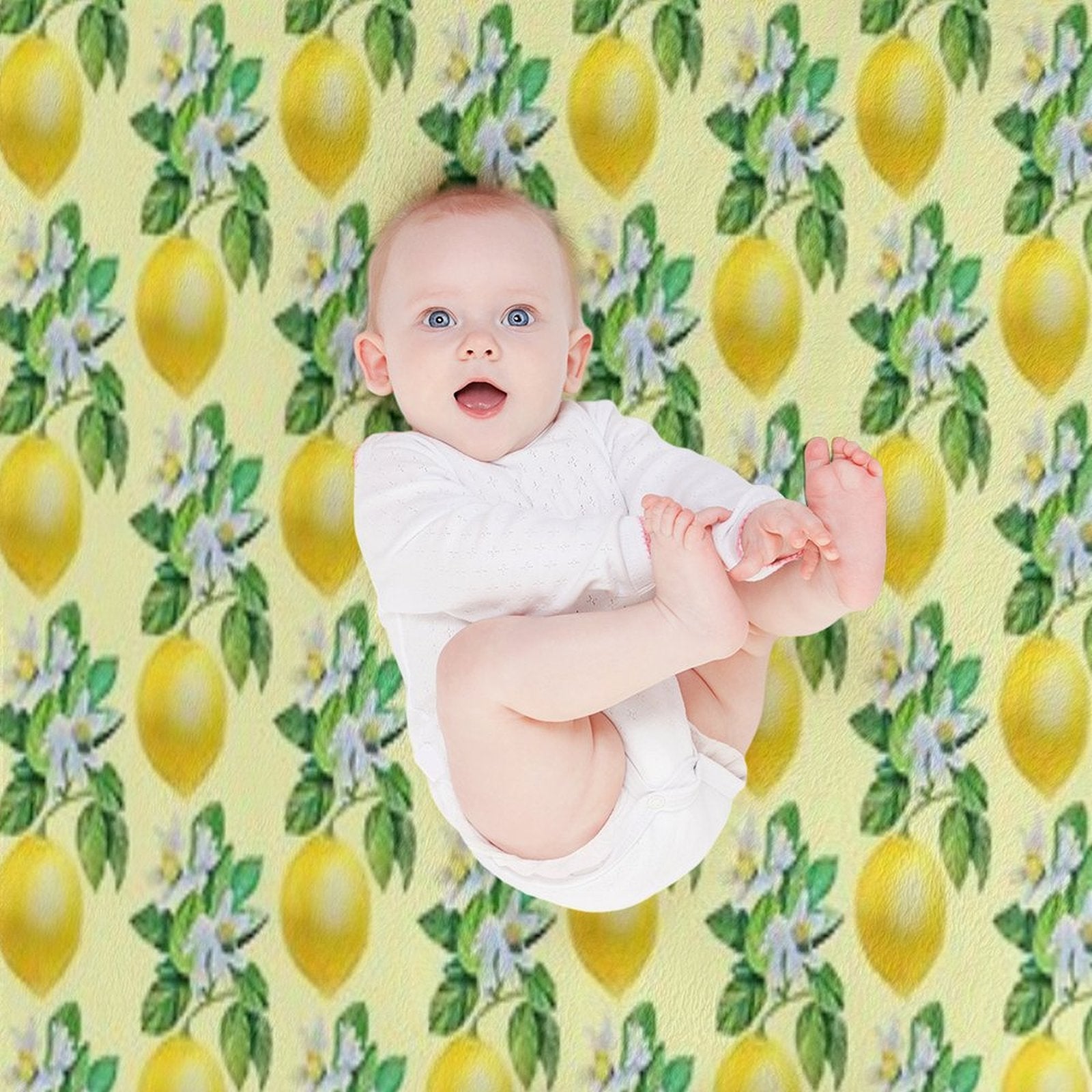 Lemon in Bloom Anti-pilling Throw Blanket