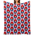 The Face of A Crimson Rosella Wrinkle-free Throw Blanket