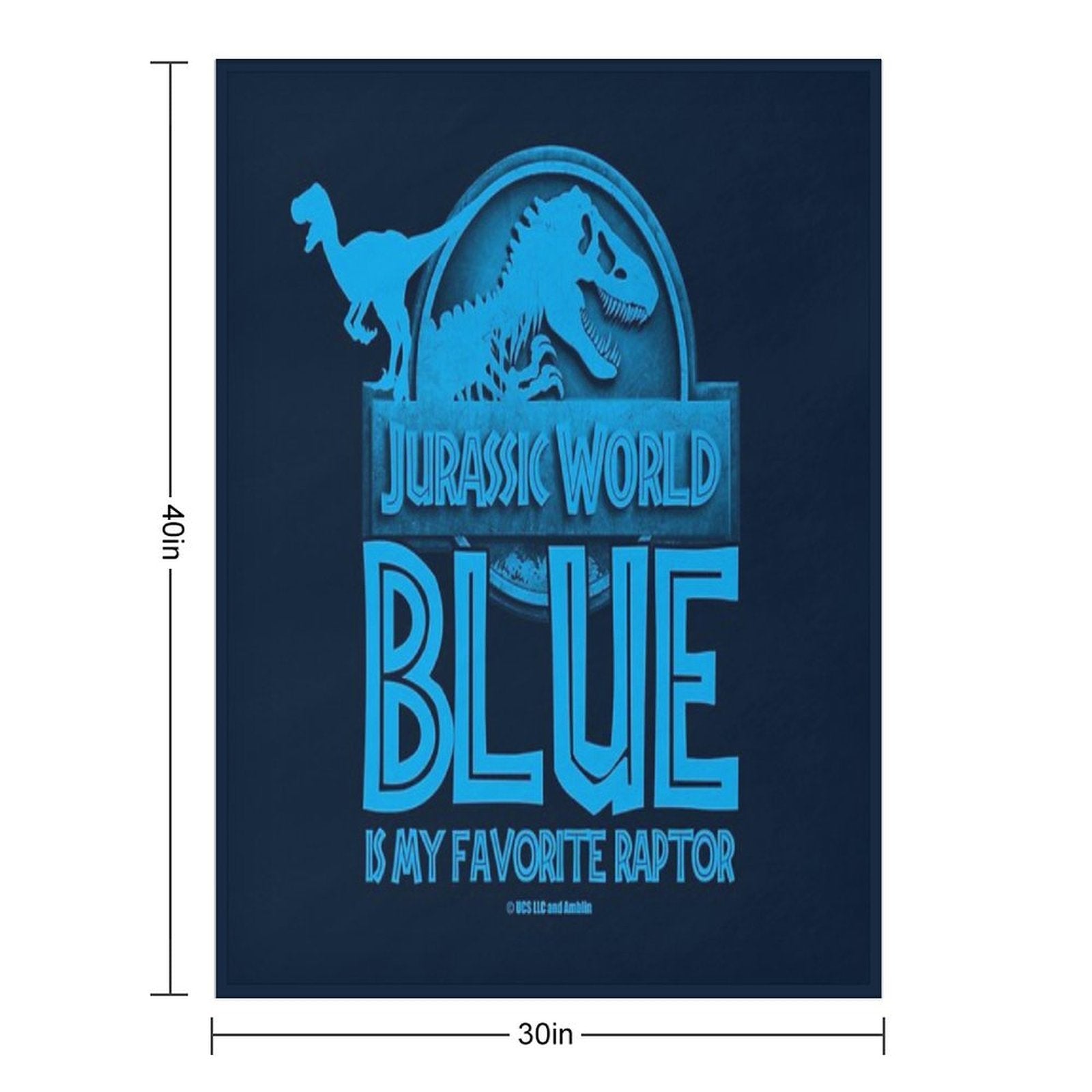 Jurassic World - Blue Is My Favorite Raptor Shrink-resistant Throw Blanket