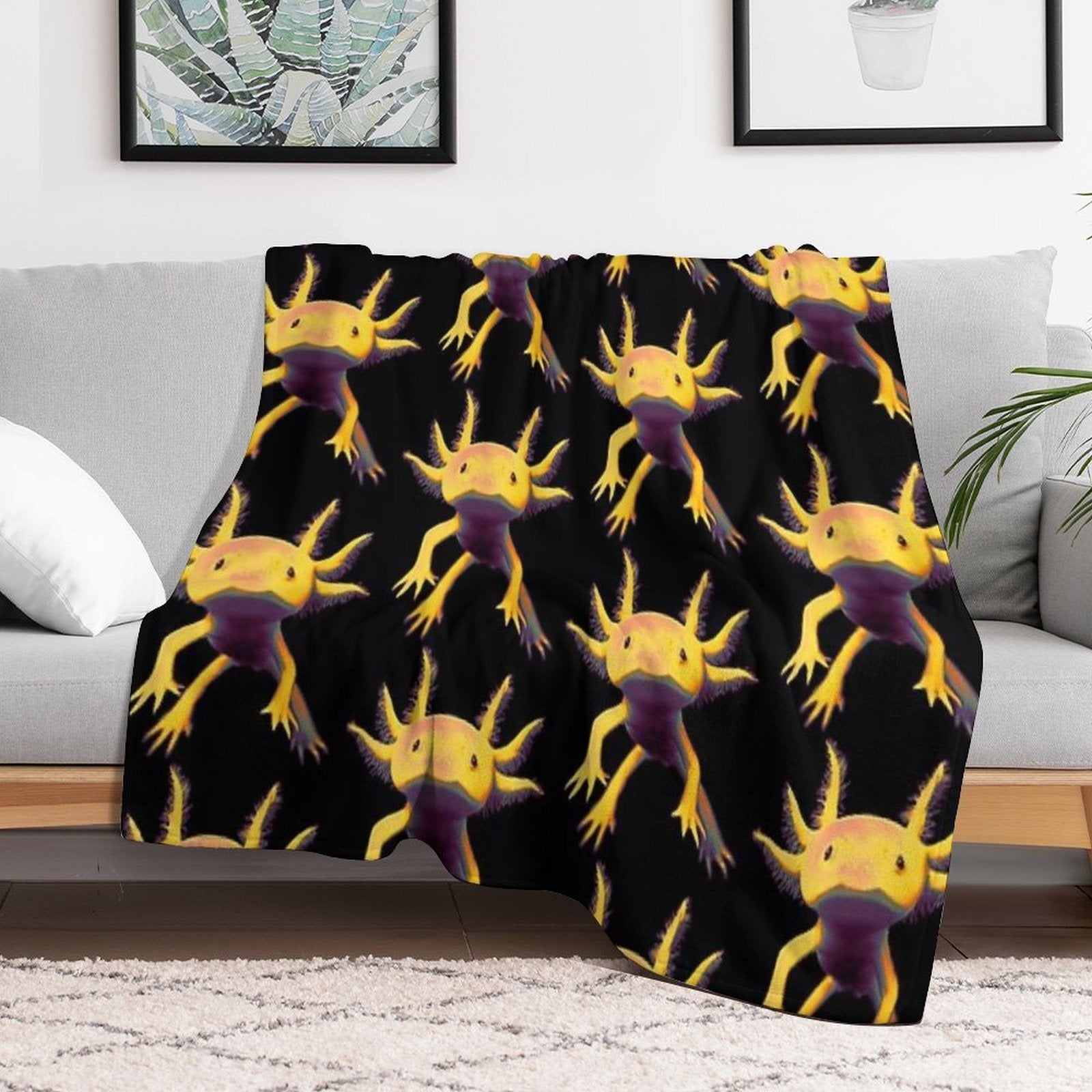 Axolotl Travel-friendly Throw Blanket