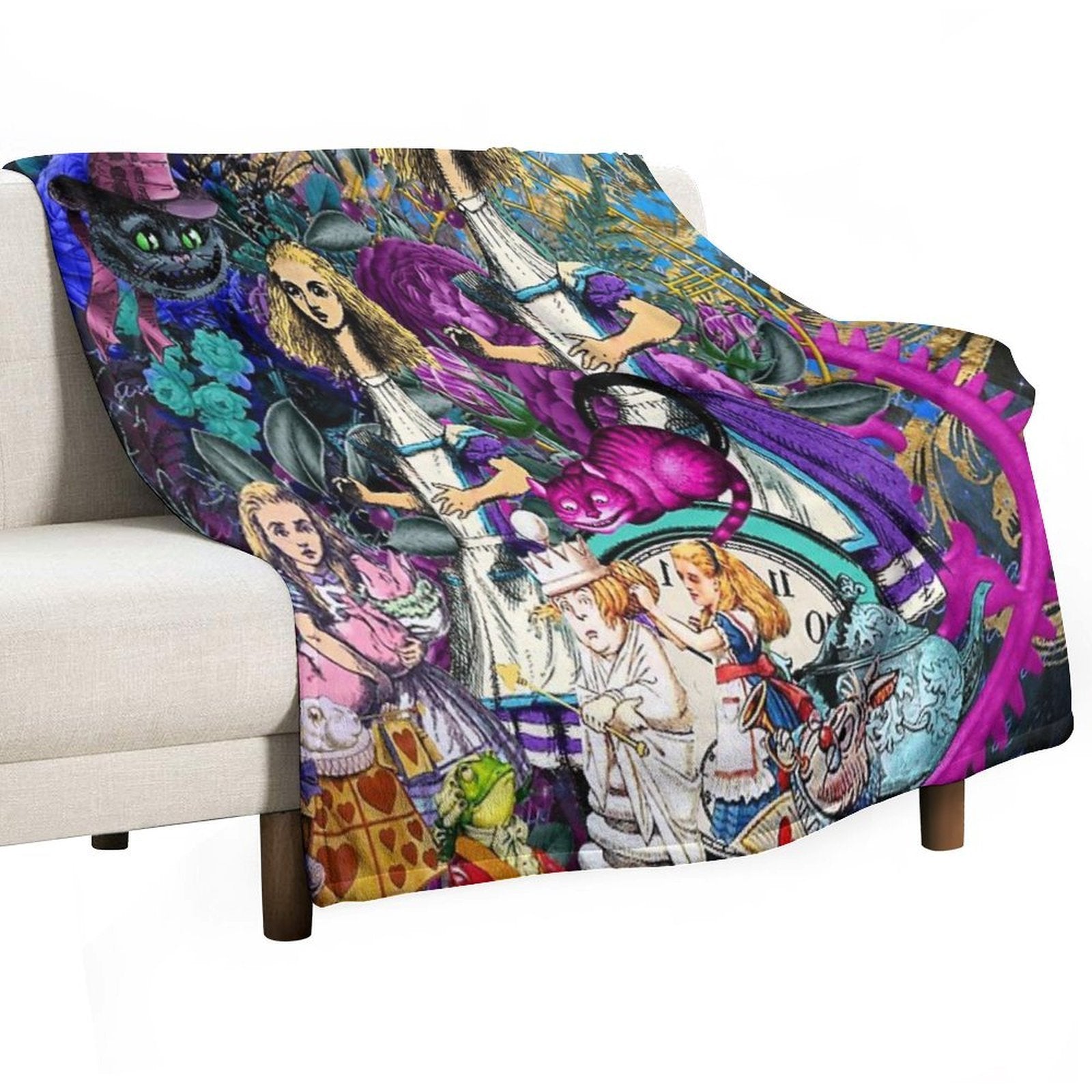 Alice Wonderland, Alice in Vintage Wonderland Eco-conscious Throw Blanket