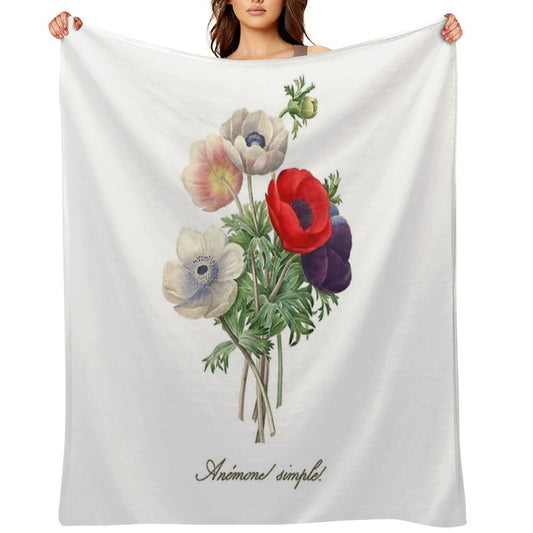 Anemone Illustration Sustainable Throw Blanket