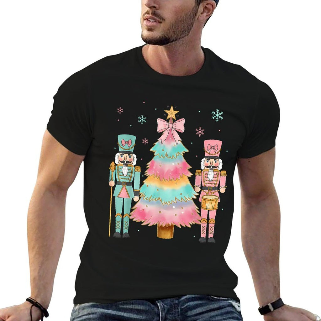 Pastel Nutcracker Soldier Pink Bow Christmas Tree Women Girl  Odor-resistant T-Shirt