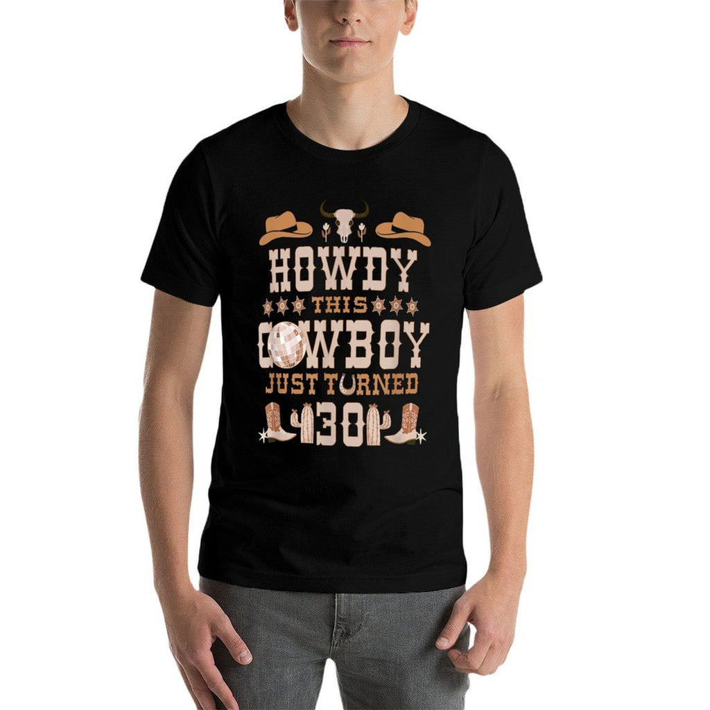 30yr Birthday Cowboy Western 30 Years Old Boy 30th Birthday  Polyester Blend T-Shirt