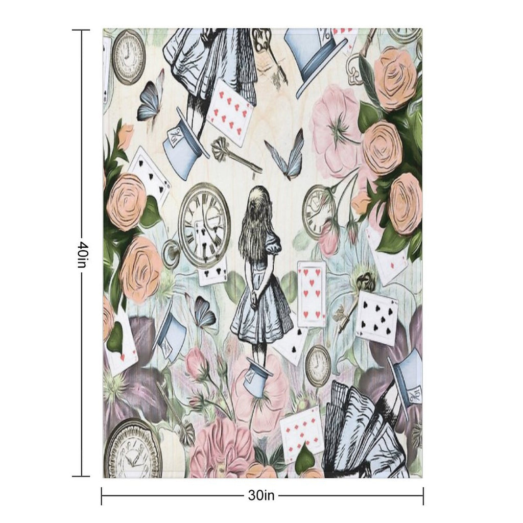 Alice In Wonderland  Collage Shrink-resistant Throw Blanket