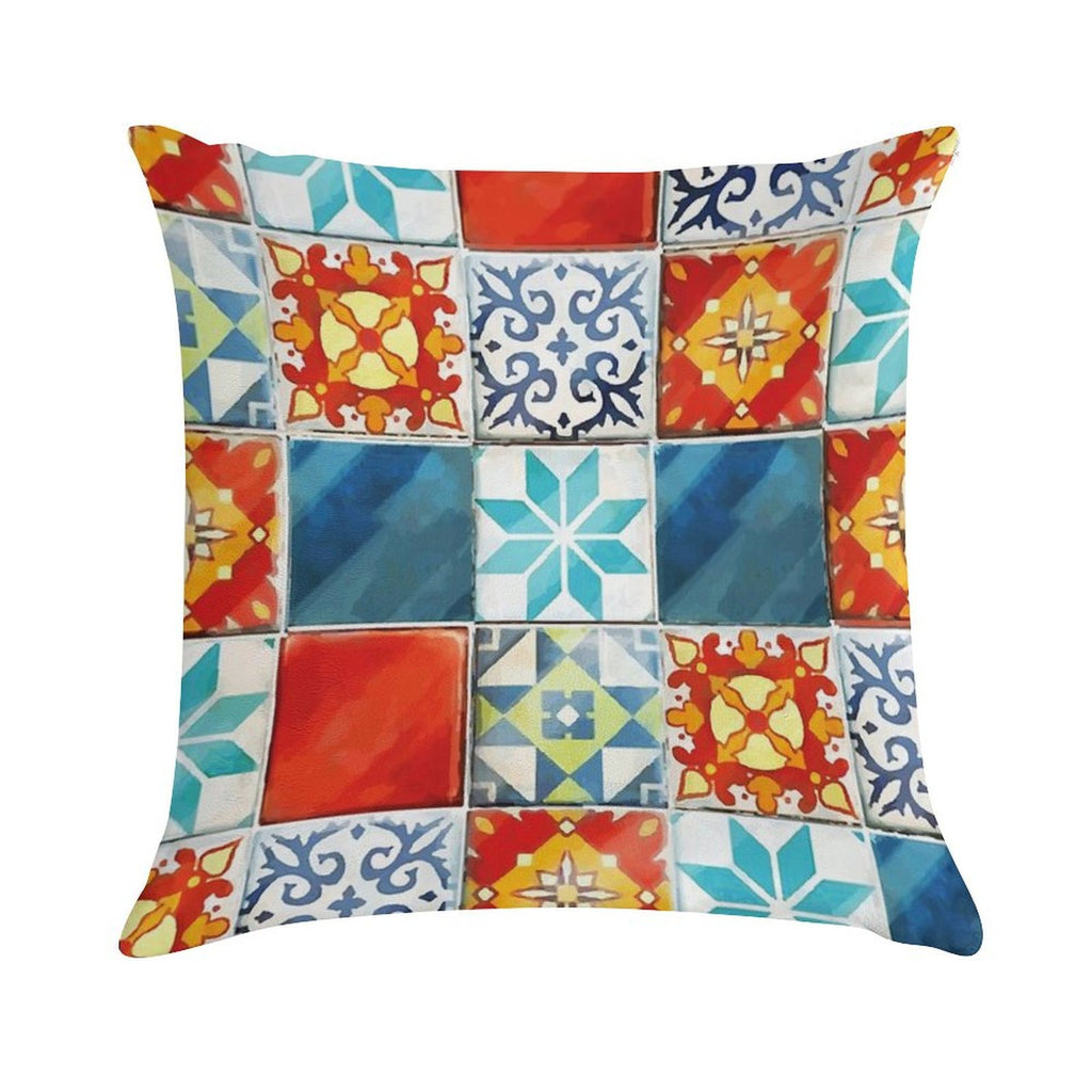 Colorful Azulejos Tiles from Azul Board Game Soft Warmth Comfort Throw Pillow