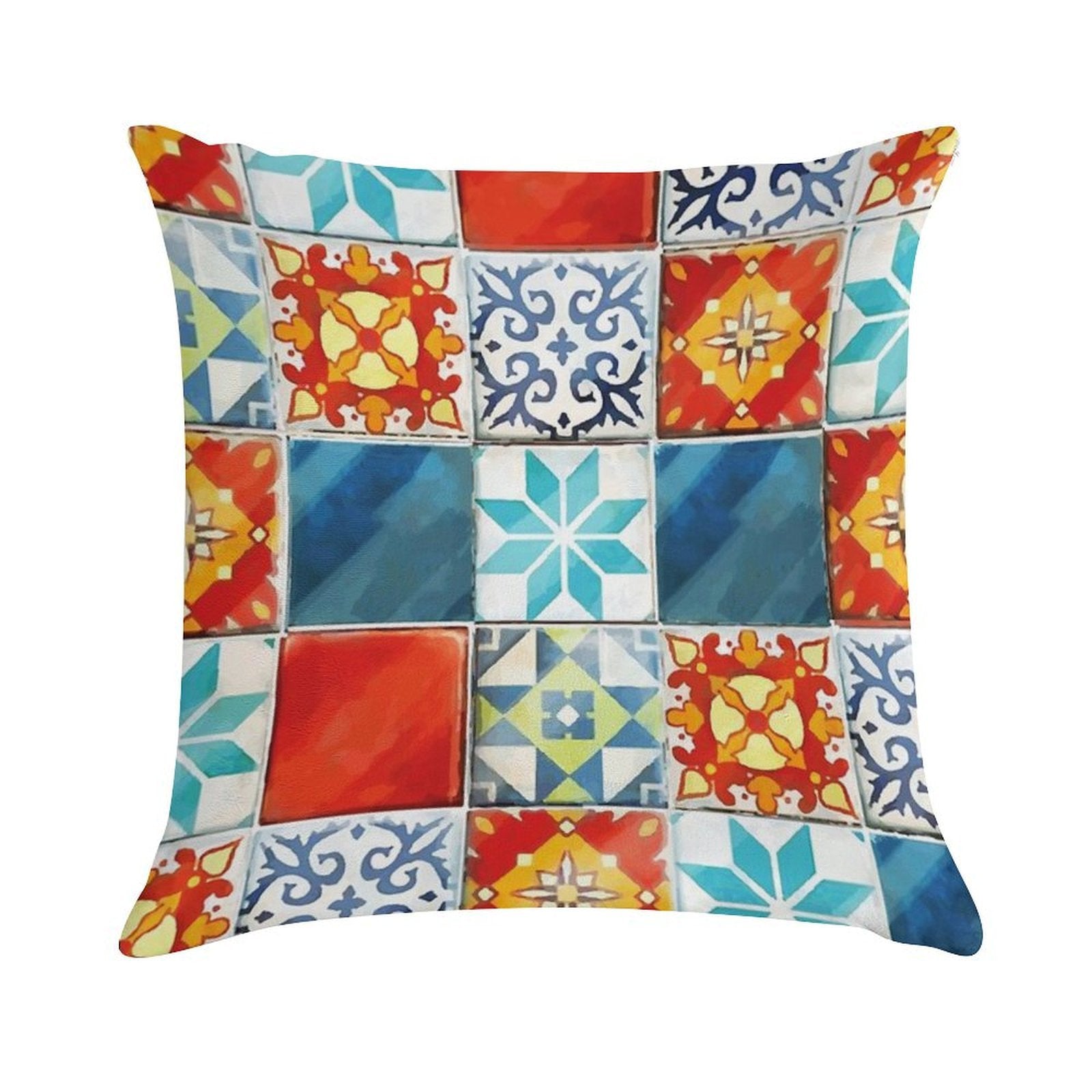 Colorful Azulejos Tiles from Azul Board Game Soft Warmth Comfort Throw Pillow