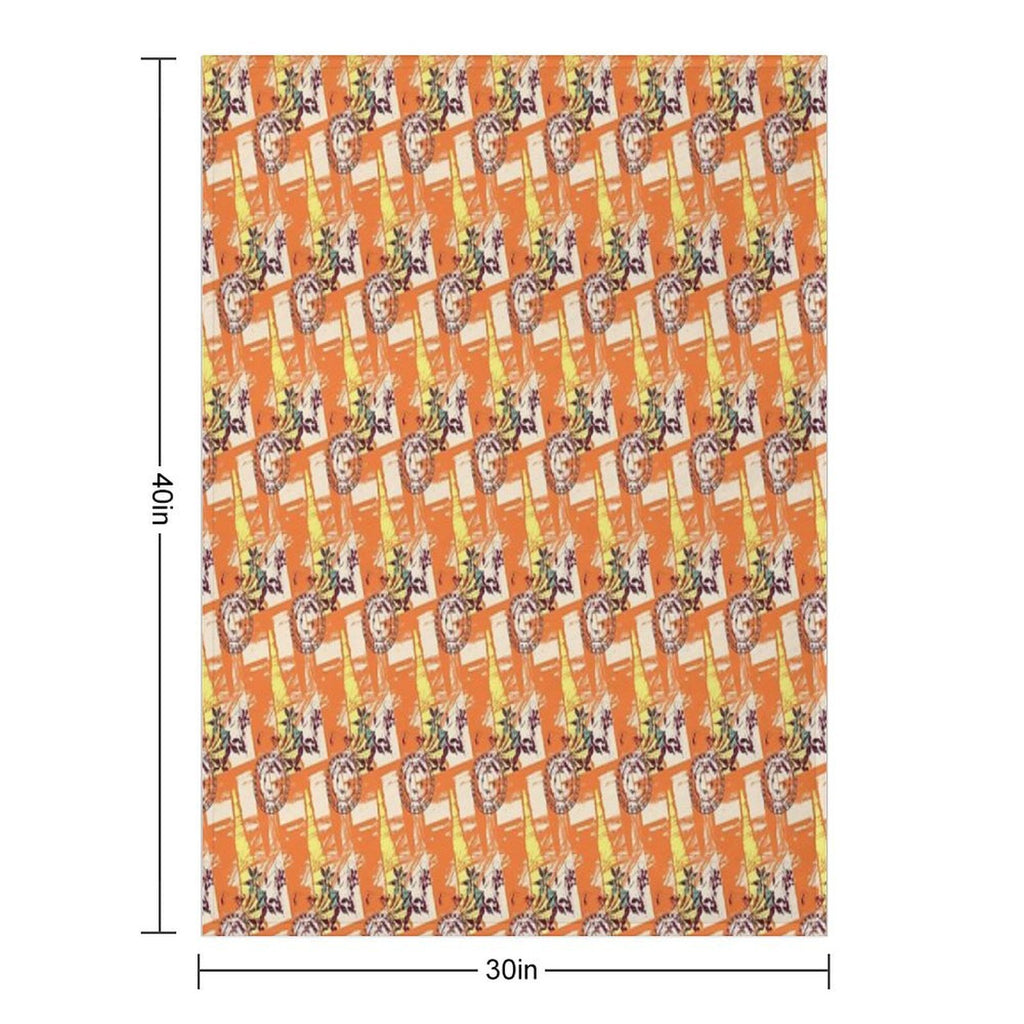 Abstract Flower Pattern Easy Care Throw Blanket