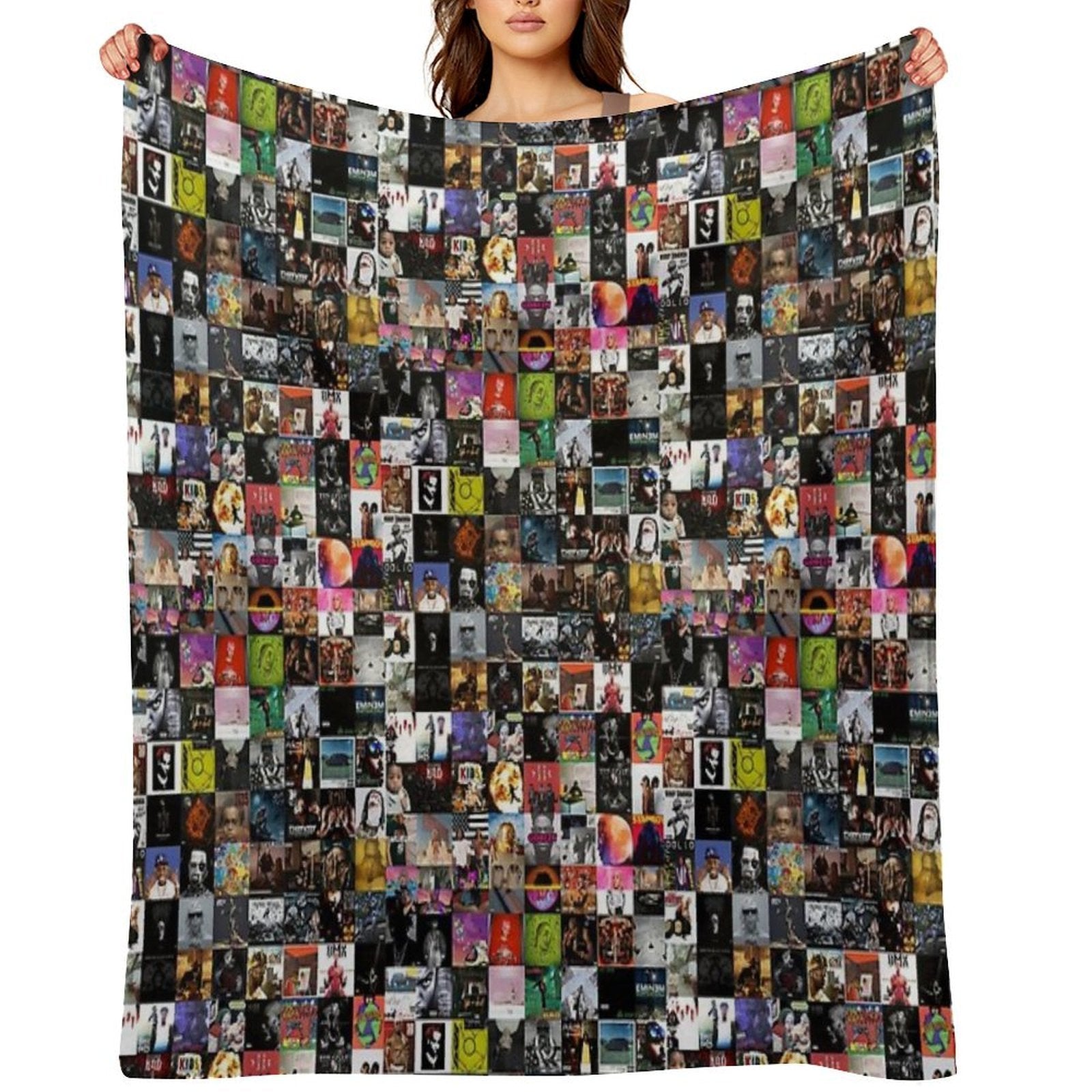 Rap Albums Sustainable Throw Blanket