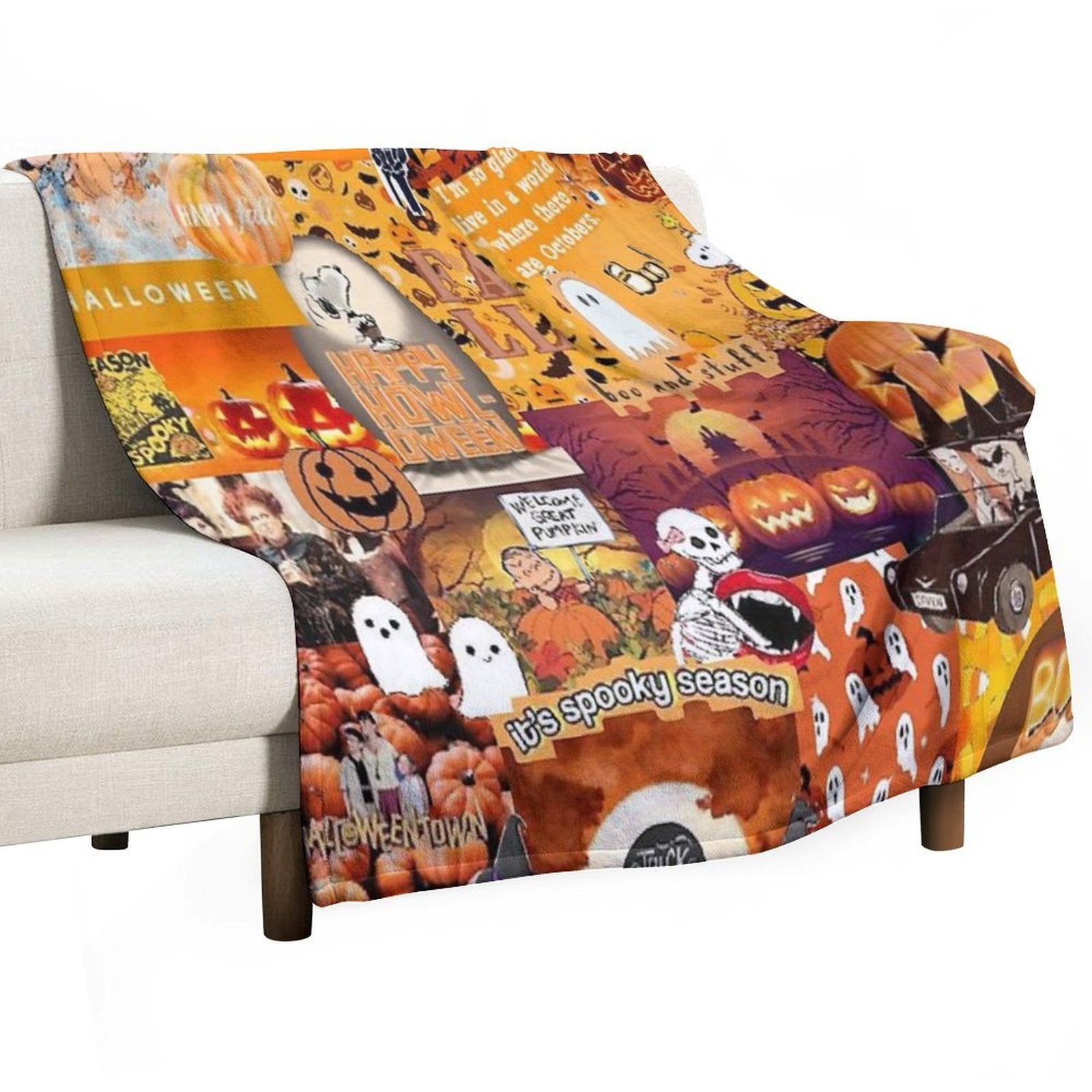 Halloween Collage Anti-pilling Throw Blanket