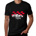 Race Car 10th Birthday Ten Year Old Boy Party  Rolled Sleeves T-Shirt