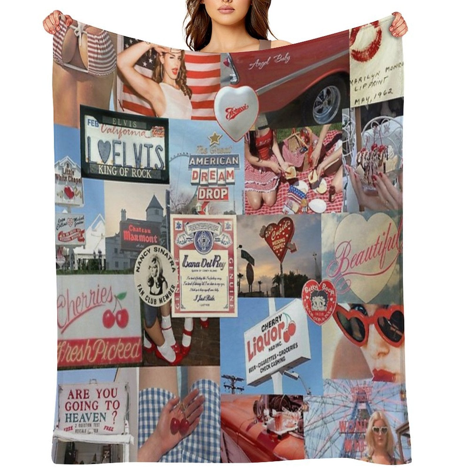 Cinnamon Girl Collage Sustainable Throw Blanket
