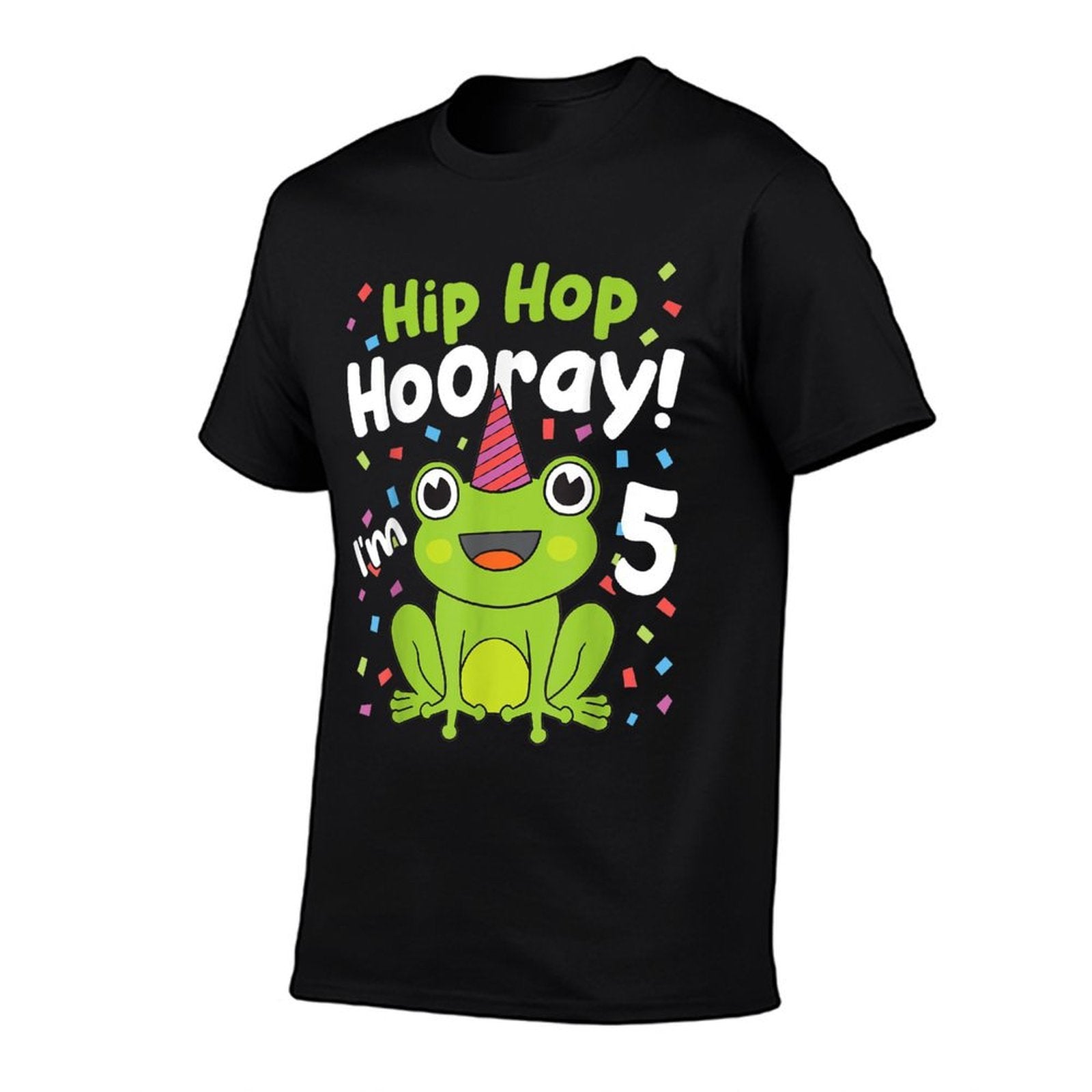 5th Birthday Boy Frog Lover 5 Year Old Funny B-Day Matching  Polyester Blend T-Shirt
