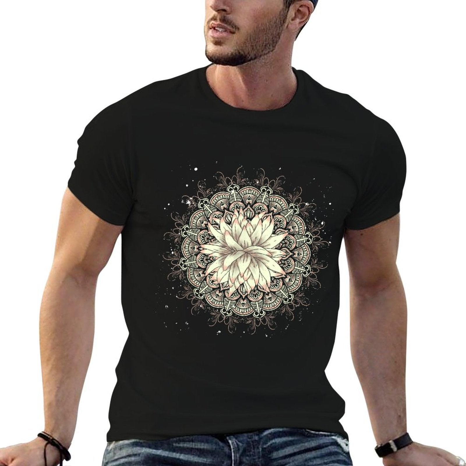 Buddhist Flower Blossom Prana Art Spiritual Lotus Mandala  Breathable T-Shirt