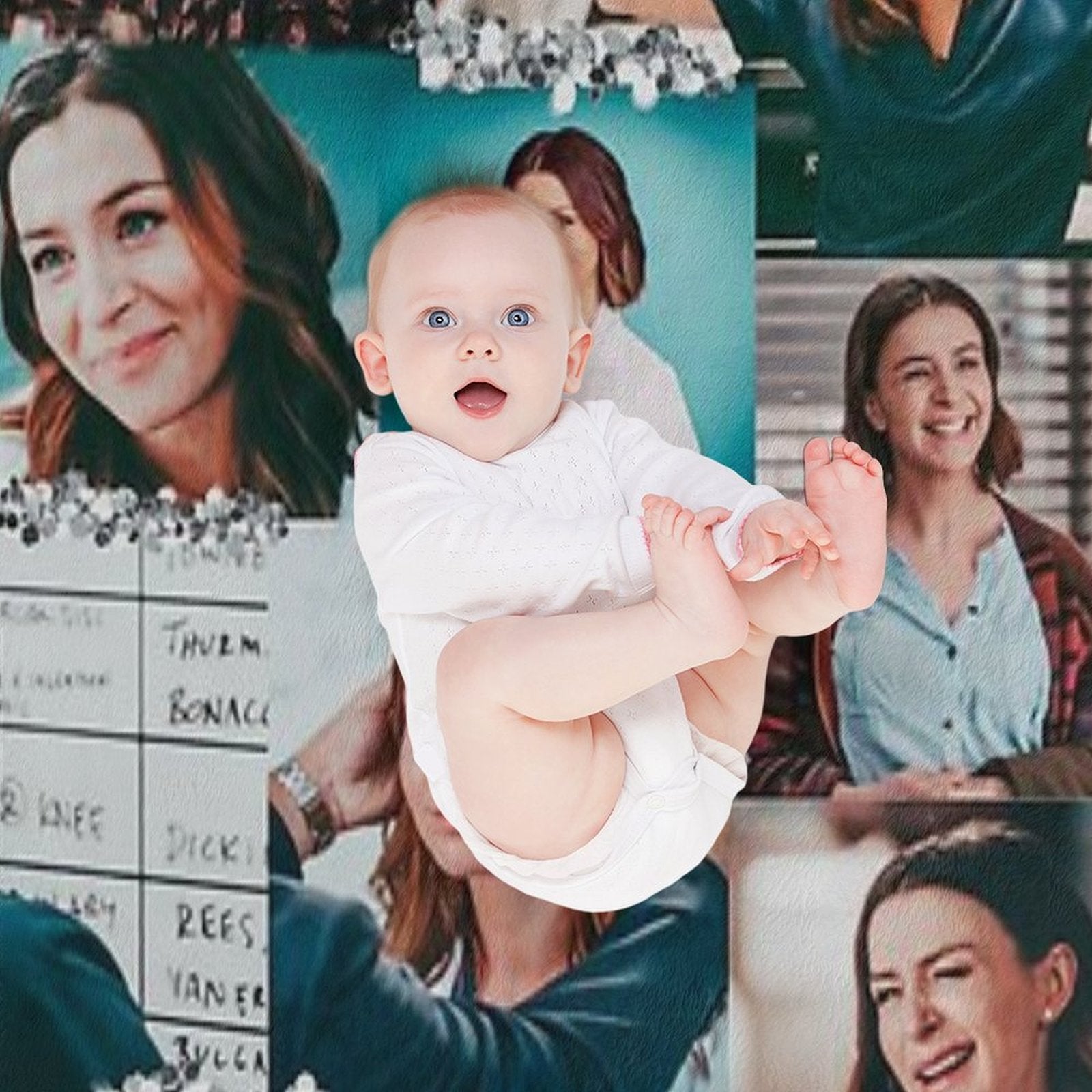 Amelia Shepherd Collage ) Quick-dry Throw Blanket