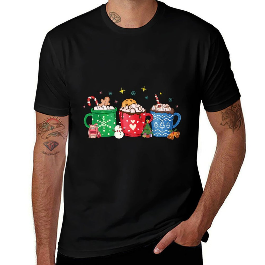 Christmas Hot Chocolate Cup Peppermint Mocha  Cotton T-Shirt