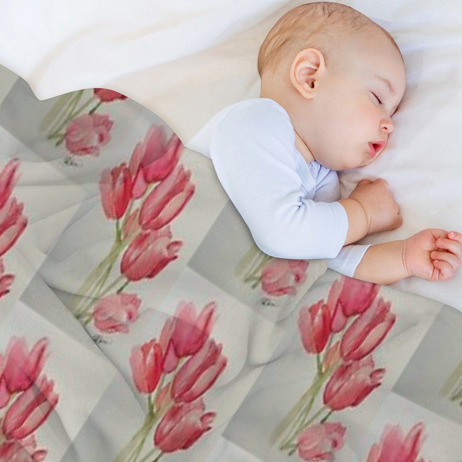 Pink Tulips Premium Throw Blanket
