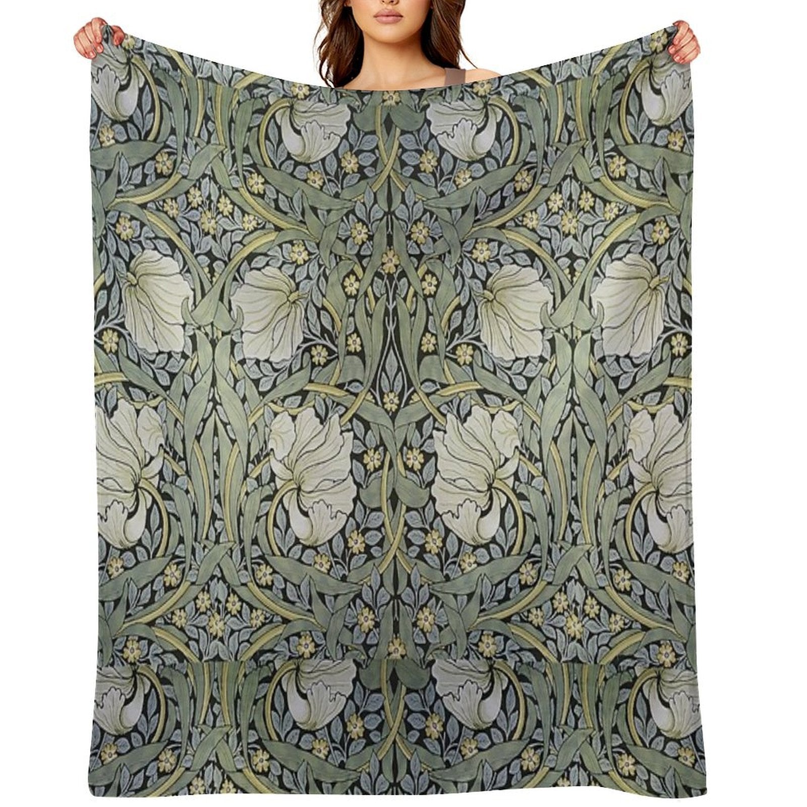 William Morris – Pimpernel Pattern Vintage Floral Arts And Crafts Design Eco-conscious Throw Blanket