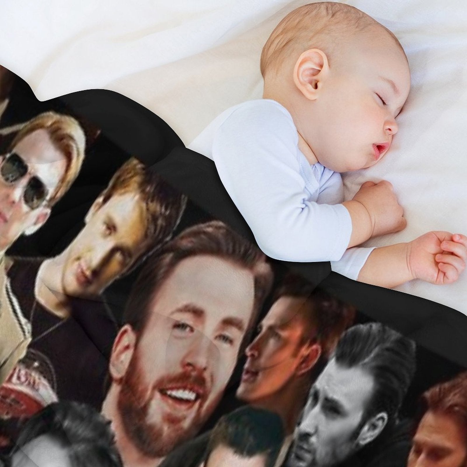 Chris Evans Collage Machine-washable Throw Blanket