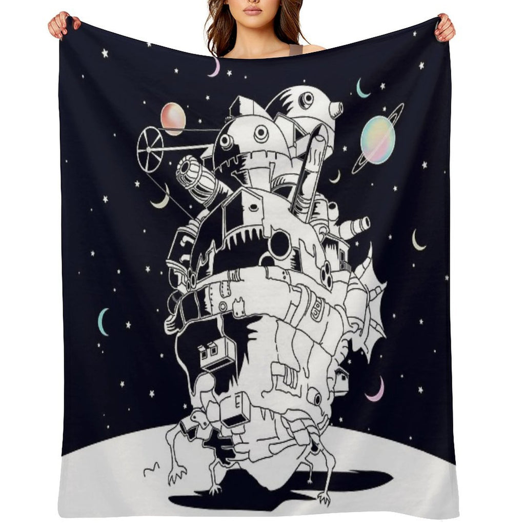 Castle in A Starry Night All-season Throw Blanket