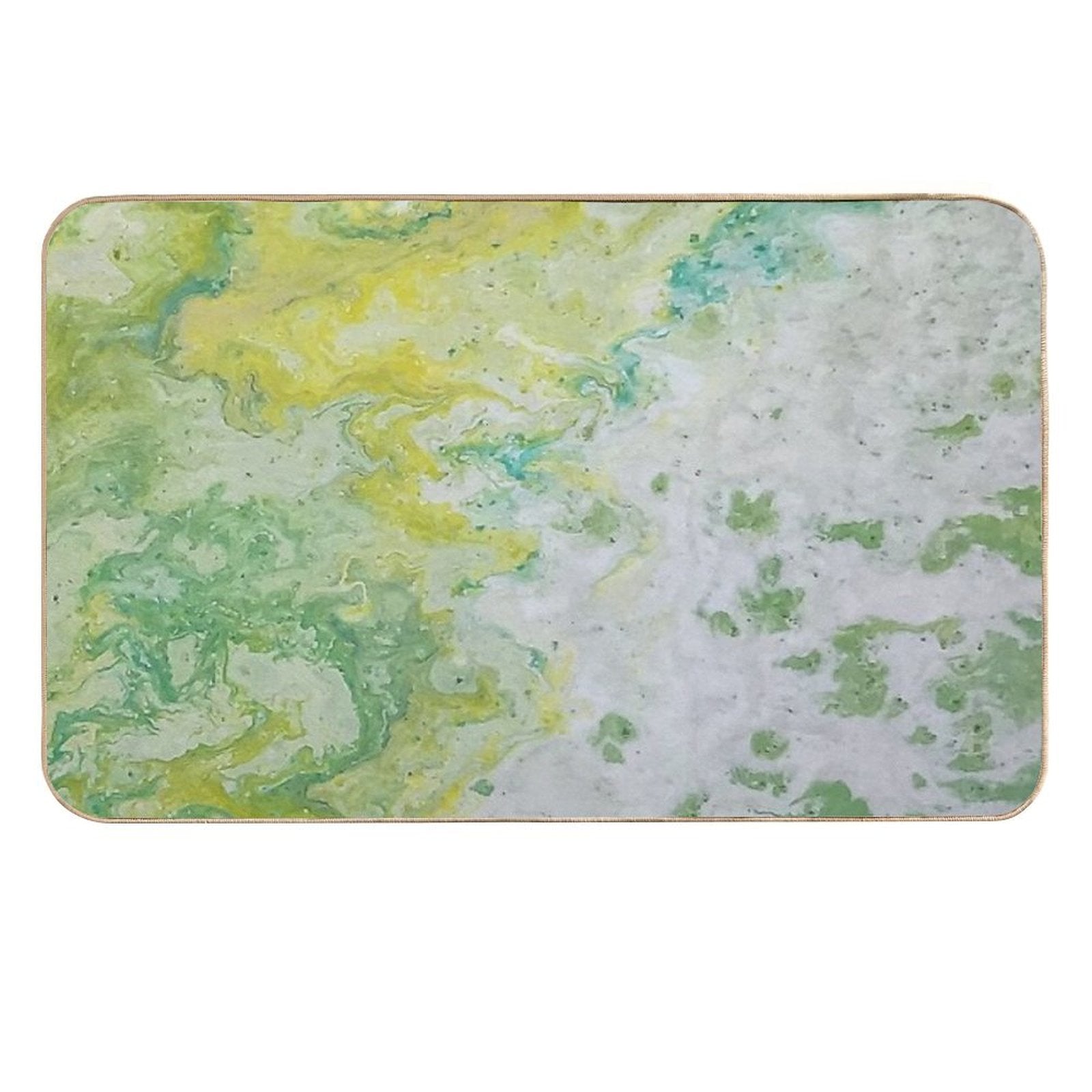 Lime Green Yellow Acrylic Abstract  Rapid-Drying Bath Mat