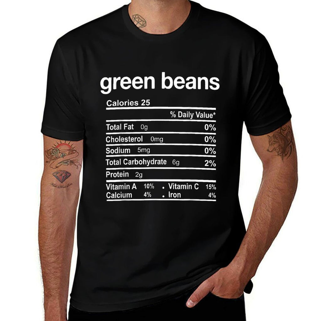 Green Beans Nutrition Facts Funny Thanksgiving Christmas  Versatile T-Shirt