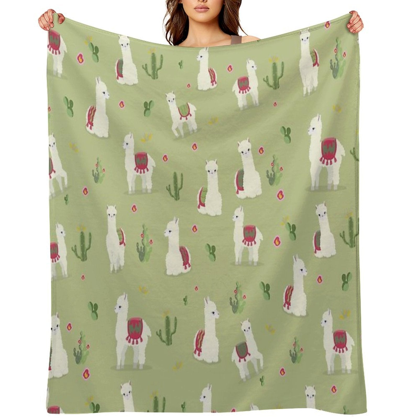 Cute Pattern for Alpaca Versatility Throw Blanket