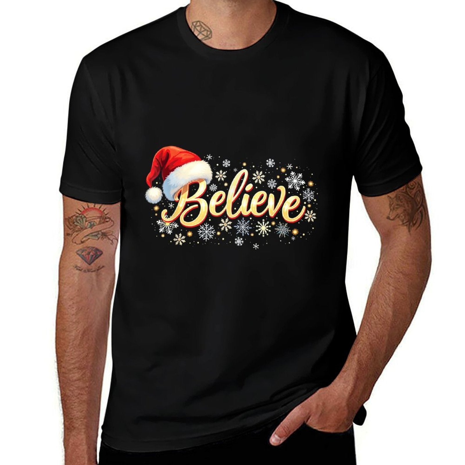Believe Christmas Believe Santa  Summer-ready Fabric T-Shirt