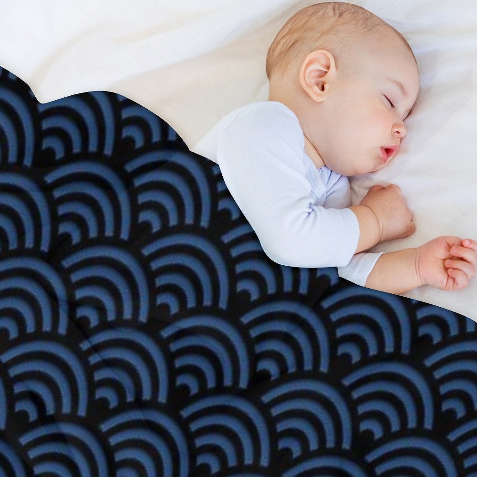 Seigaiha Pattern Durable Throw Blanket