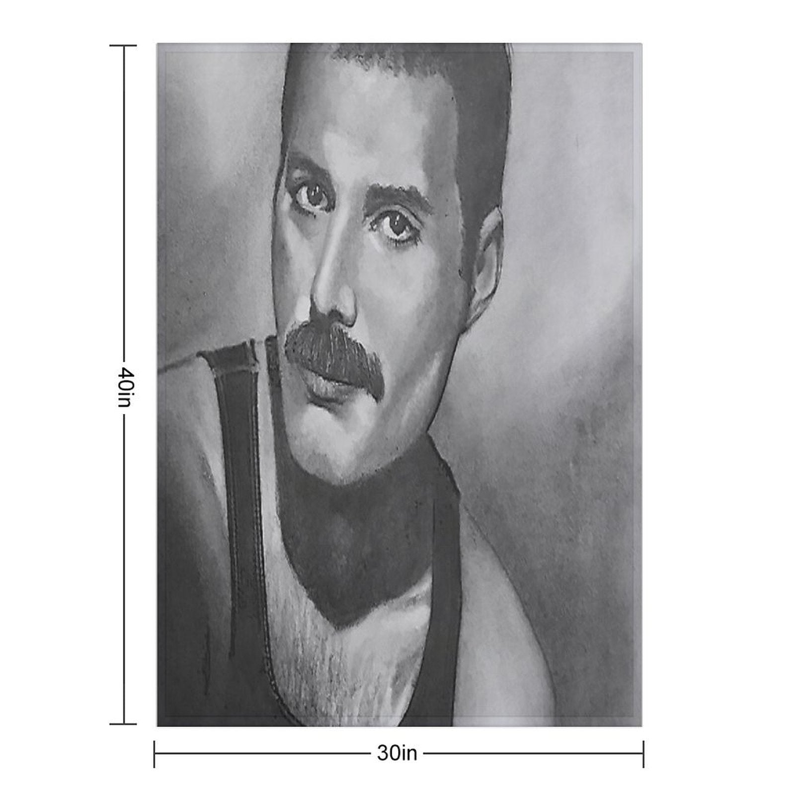 Freddie Mercury Fan Art – Queen’s Legendary Frontman Quick-dry Throw Blanket