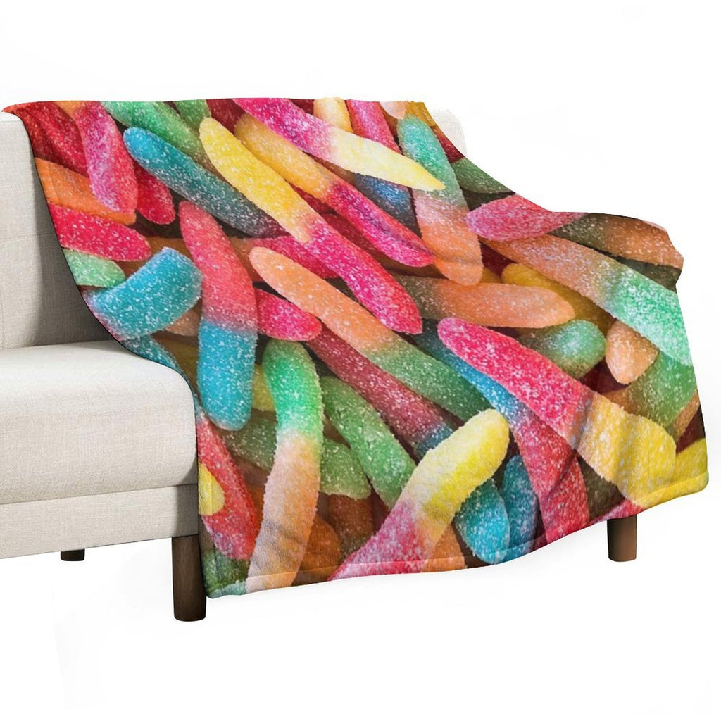 Gummy Worms Compact Throw Blanket