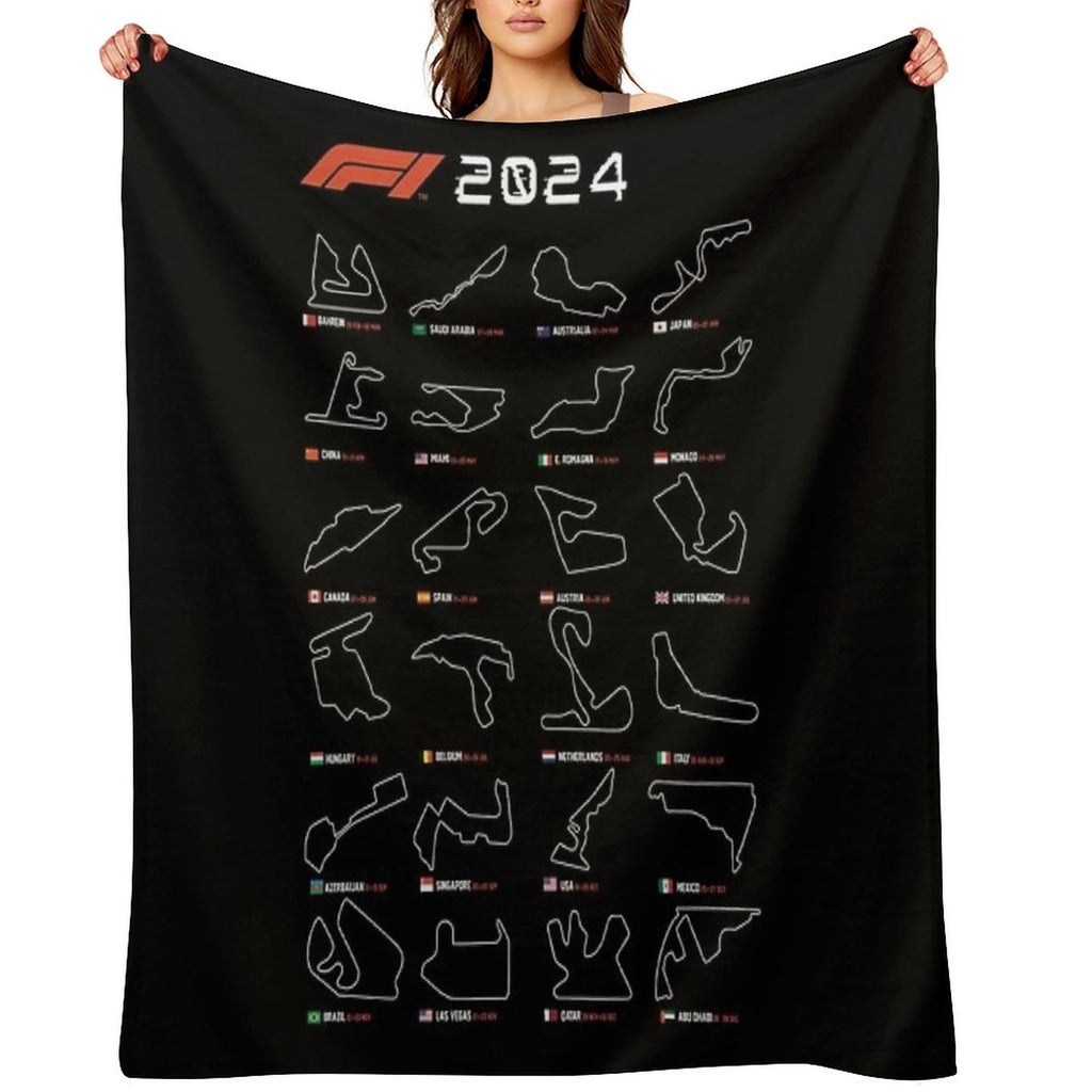 F1 Circuits Quick-dry Throw Blanket